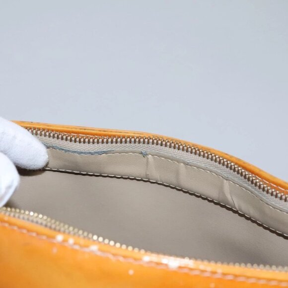 LOUIS VUITTON Monogram Vernis Houston Hand Bag Beige M91004 LV Auth BD945 - Picture 11 of 16